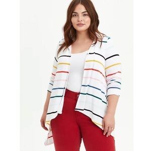 Torrid 4 DRAPE HOODIE CARDIGAN - SUPER SOFT MULTI STRIPE